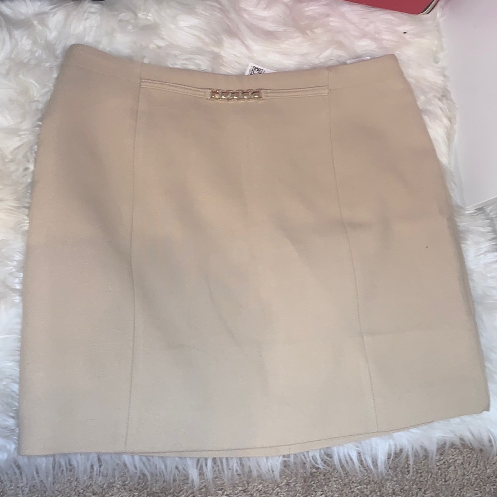 Mini skirt Beige with gold belt detail